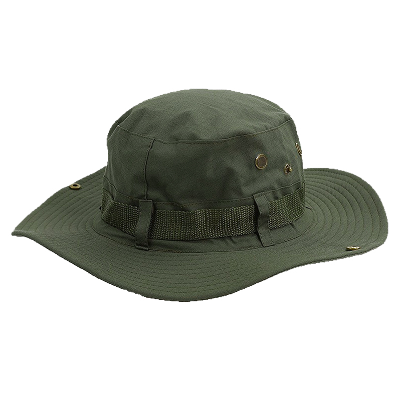 Boonie Sun Hat Safari Bush Summer Fishing Hat Bucket Cargo - Army Green