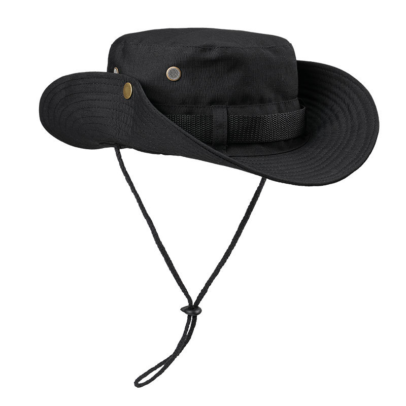 Boonie Sun Hat Safari Bush Summer Fishing Hat Bucket Cargo Black