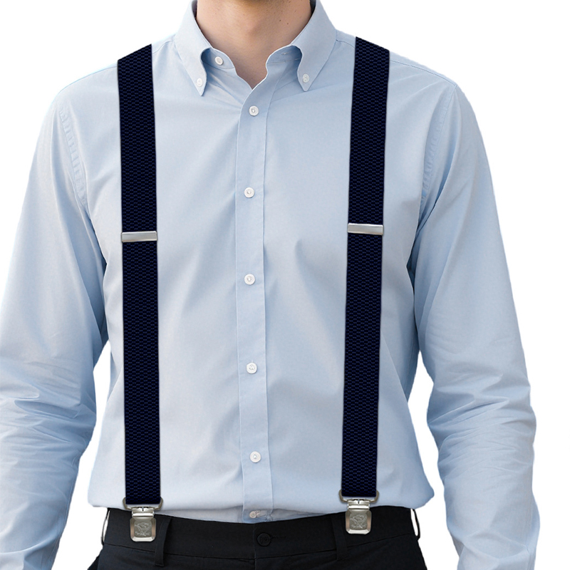 Black Adjustable Trousers Heavy Duty Suspenders 25mm