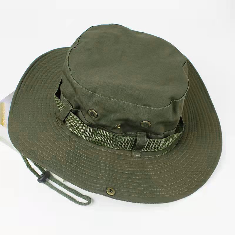 Boonie Sun Hat Safari Bush Summer Fishing Hat Bucket Cargo - Army Green