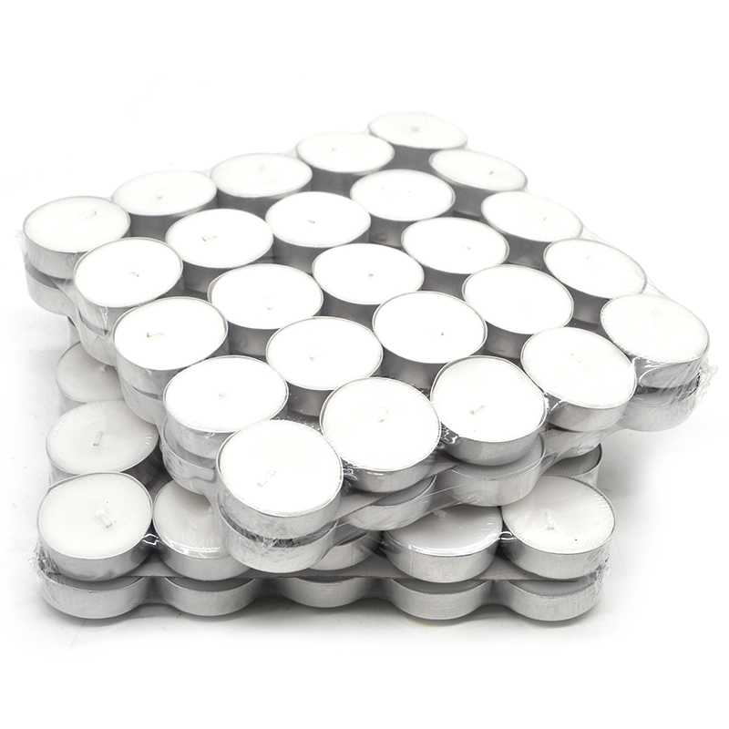 50PCS White Non Fragranced Tealight Candles Gifts