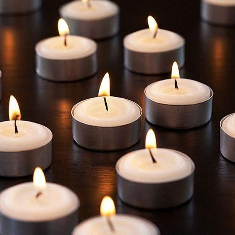 50PCS White Non Fragranced Tealight Candles Gifts