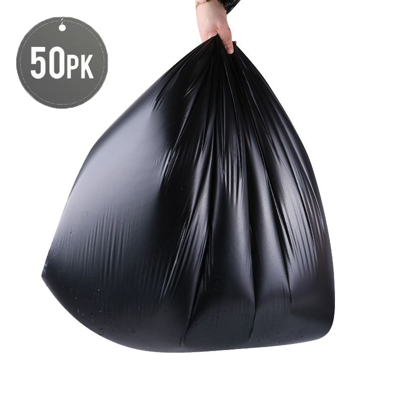 50 Pack 70L Black Bin Bags Large Refuse Sacks for Rubbish