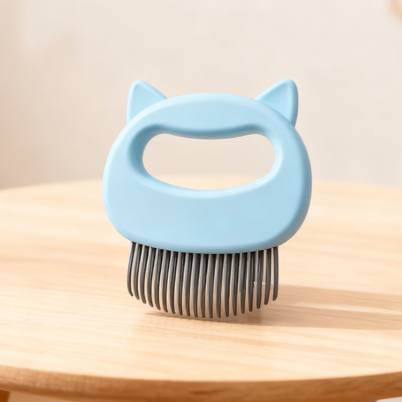 9 x 9cm Cat-Shaped Pet Grooming Brush Random Colour