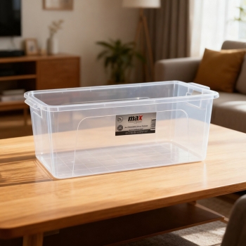 20L Clear Plastic Rectangle Storage Box with Lid Gifts 47 x 30 x 20 cm