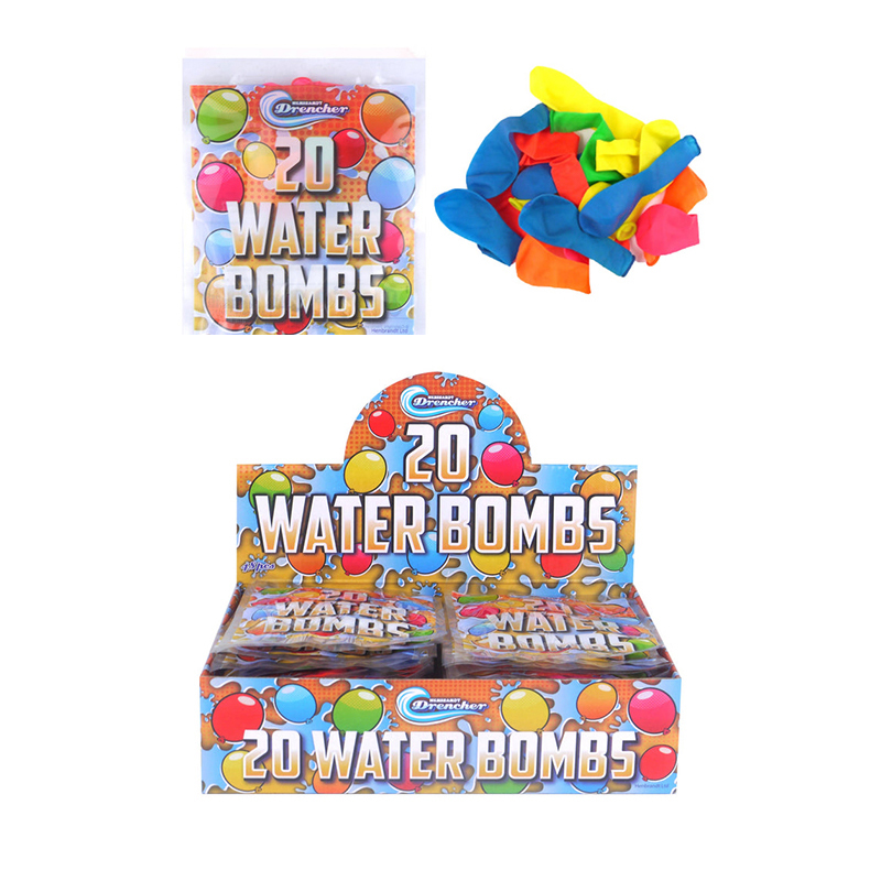 20 Pack Kids Water Bombs Assorted Neon Colours Summer Fun Splash Toys