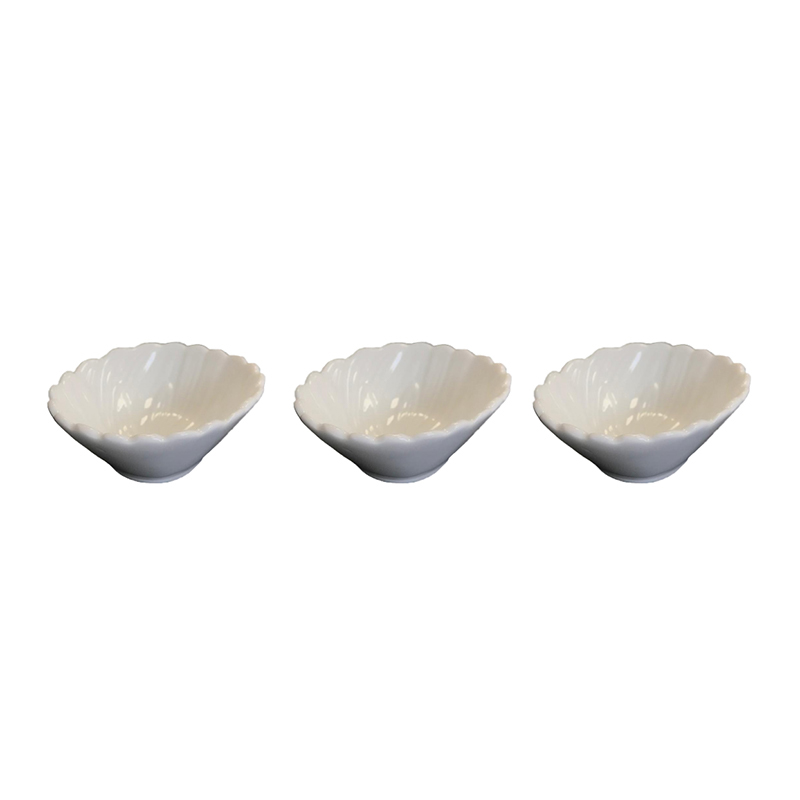 Small Porcelain Appetizer Dish Sauce Bowl Set 7 cm Pack of 3 Assorted Designs Random Sent