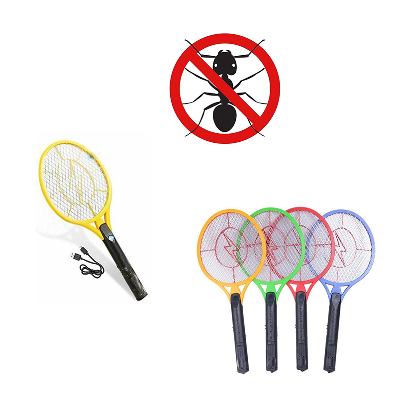 Battery Operated Fly Mosquito Swatter Racket Lightweight Durable 50 x 21 cm Random Colour