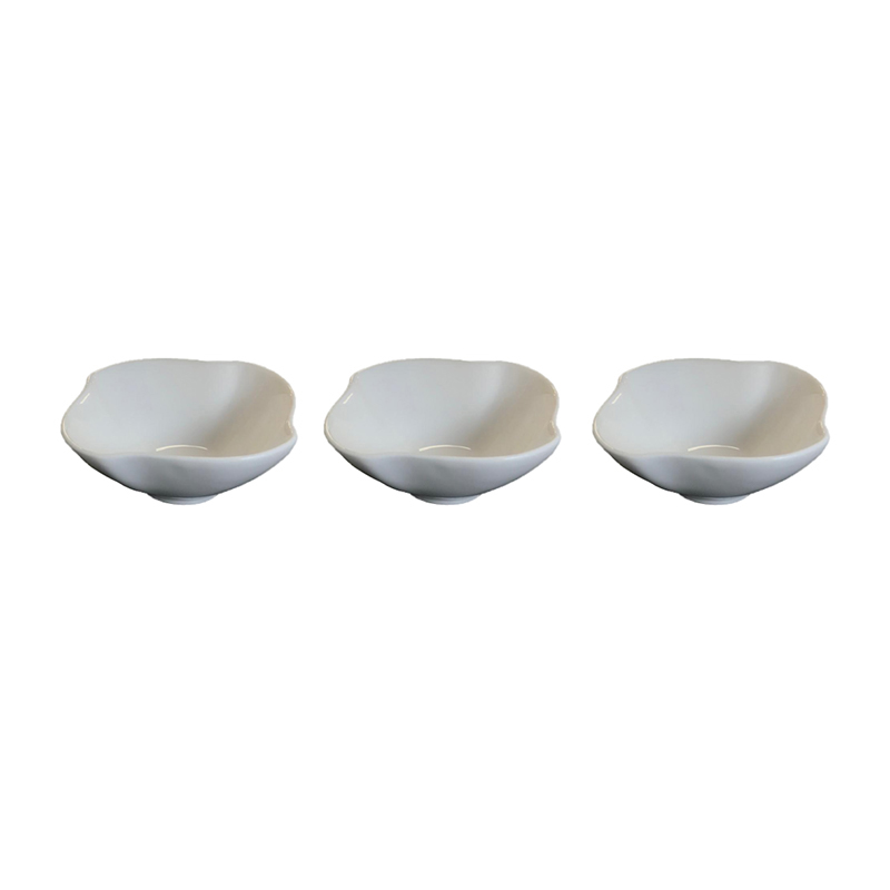 Small Porcelain Appetizer Dish Sauce Bowl Set 7 cm Pack of 3 Assorted Designs Random Sent