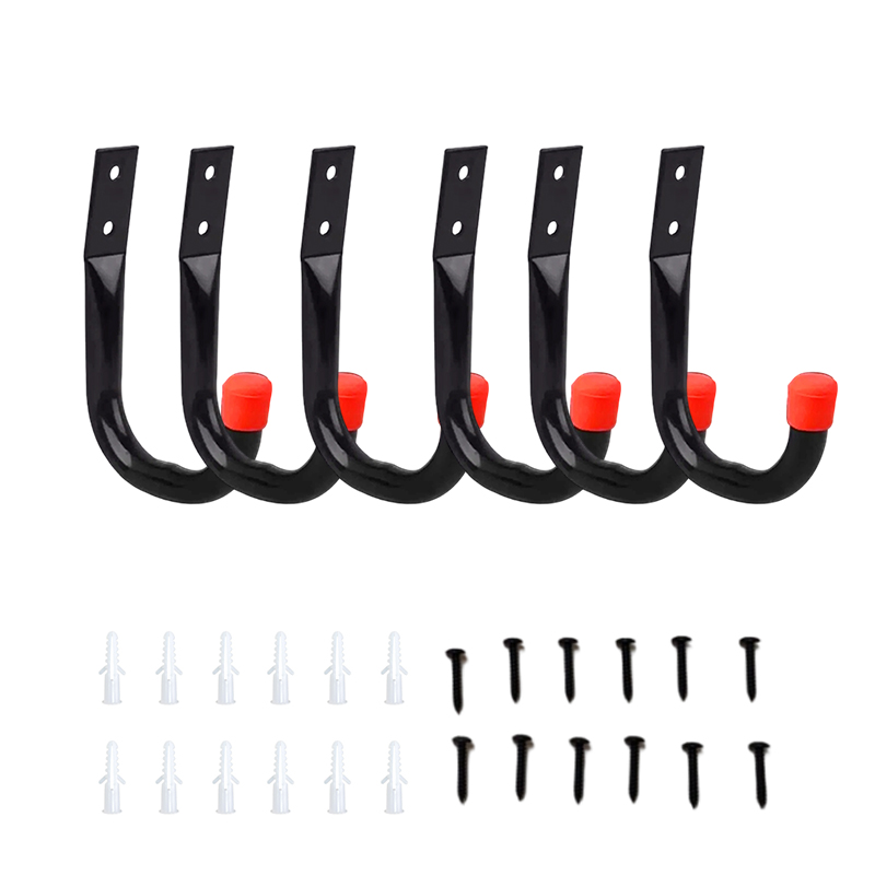 6Pcs Hooks Wall Organizer Hanging Mount Storage Utility Hangers Garage