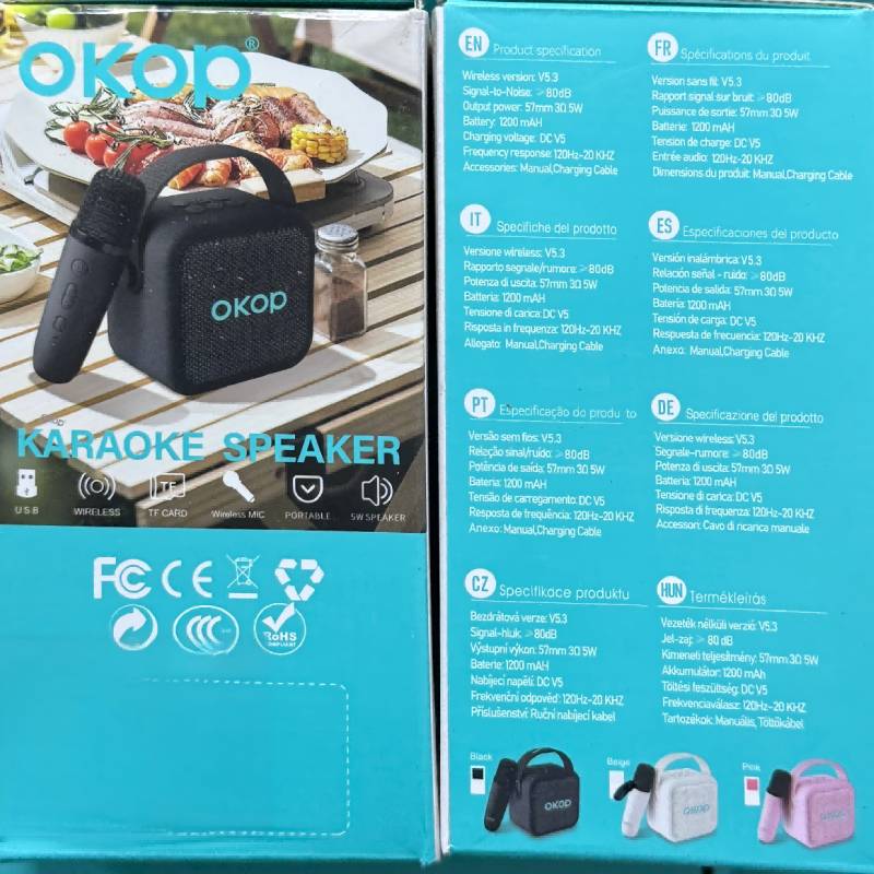 Karaoke Speaker Kids Mini Karaoke Machine 1200mah Black