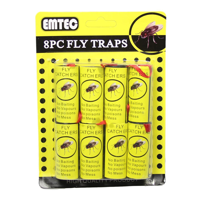 8PCS Sticky Effective Adhesive Insect Fly Paper Catcher Strip