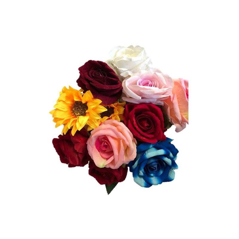 Plastic Realistic Artificial Fake Roses Flowers Single Stem Velvet Petals 50 cm Random Colour