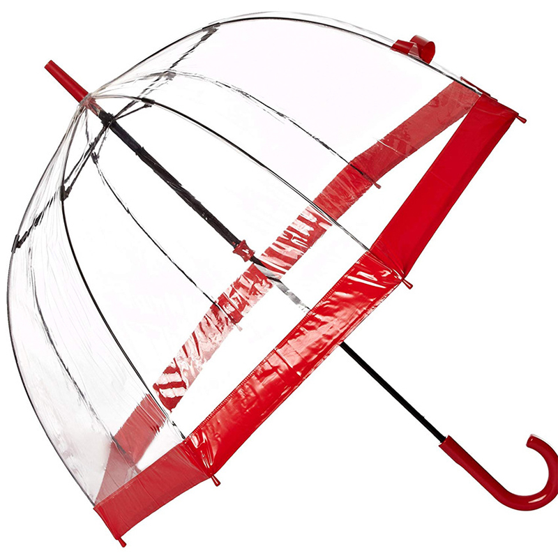 84cm Transparent Umbrella with Colored Border Umbrella Random Colour