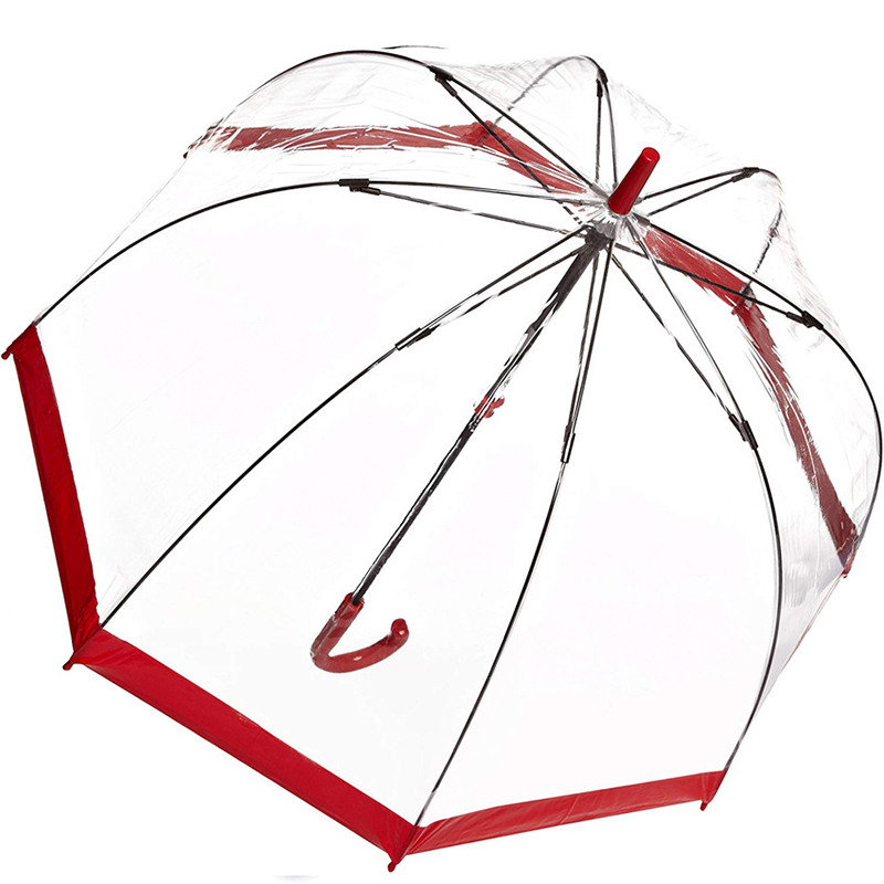 84cm Transparent Umbrella with Colored Border Umbrella Random Colour