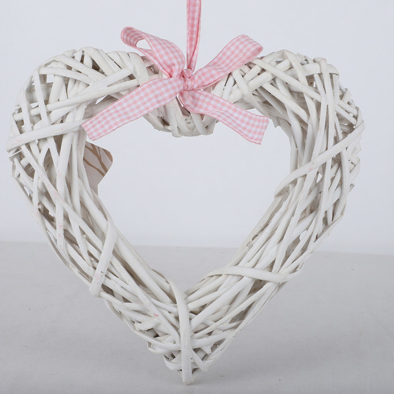 3pcs Straw Wooden Heart Shaped Hanging for Home Decor Garland Household Decoration 10/14/20cm