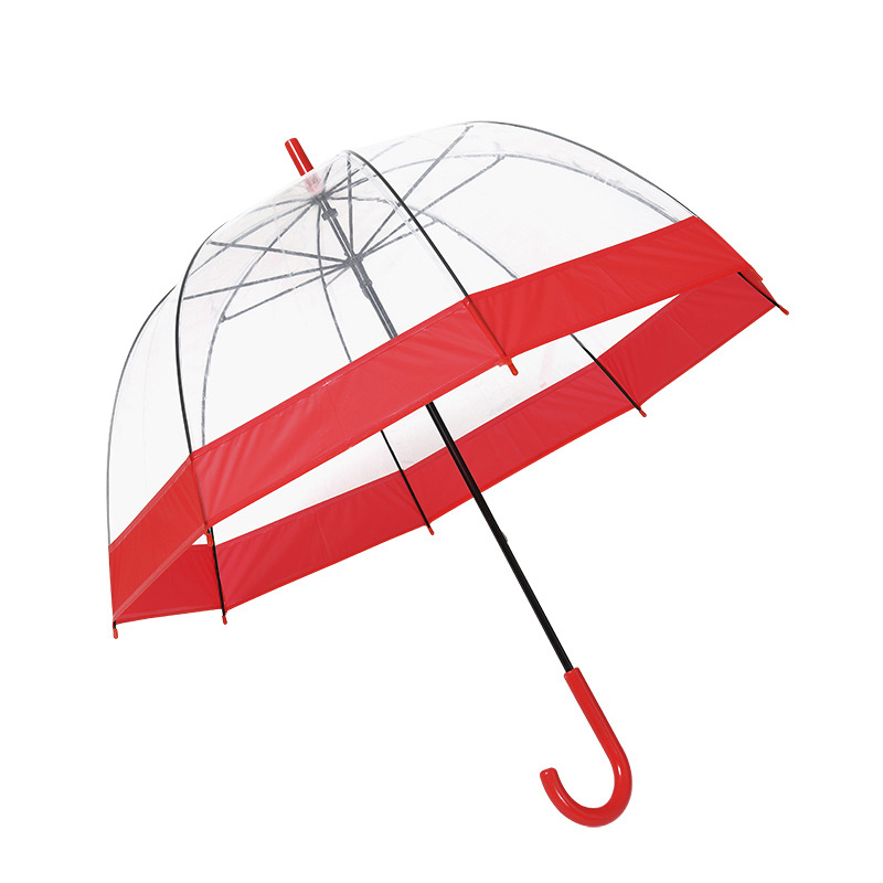 84cm Transparent Umbrella with Colored Border Umbrella Random Colour
