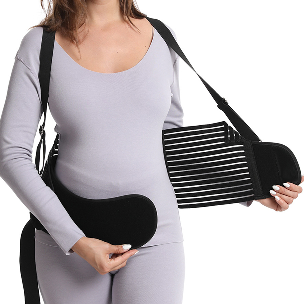 Pregnancy Belt With Shoulder Straps Lumbar Back Support Waist Band Belly Bump Back Brace L