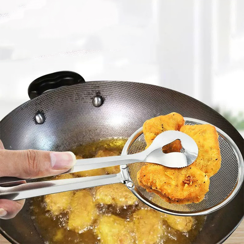 2-in-1 Steel Clip Colander Strain Drain Rinse with Reusable Filter