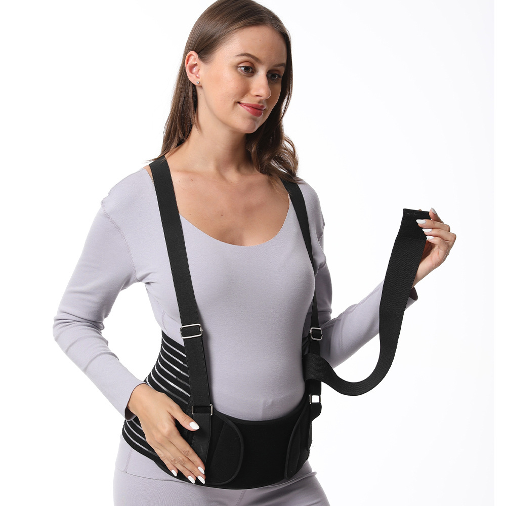 Pregnancy Belt With Shoulder Straps Lumbar Back Support Waist Band Belly Bump Back Brace XL