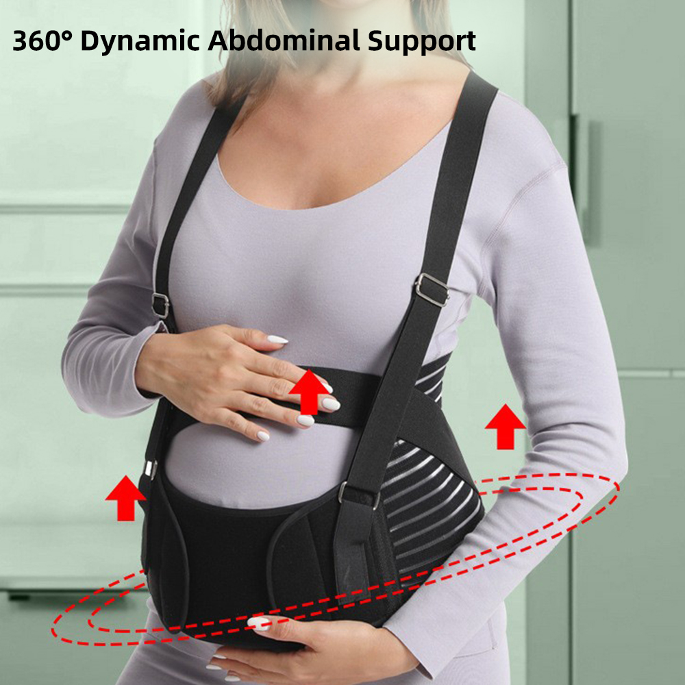 Pregnancy Belt With Shoulder Straps Lumbar Back Support Waist Band Belly Bump Back Brace XXL