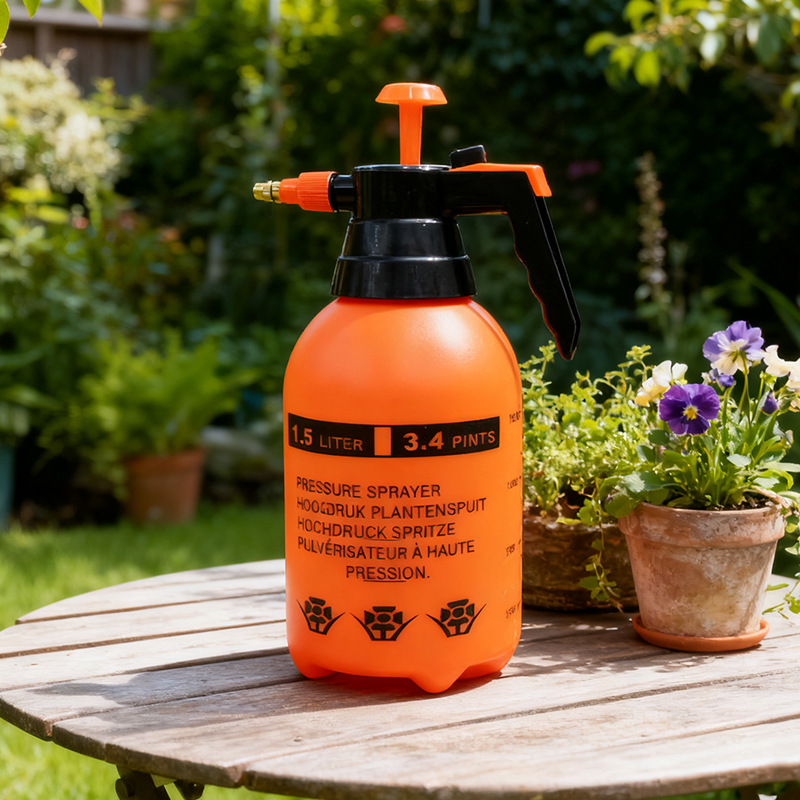 1.5L Orange Pressure Sprayer Adjustable Nozzle for Garden Use