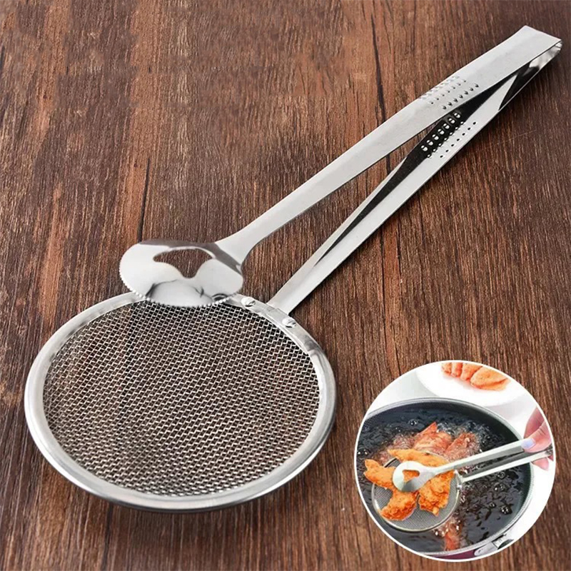 2-in-1 Steel Clip Colander Strain Drain Rinse with Reusable Filter