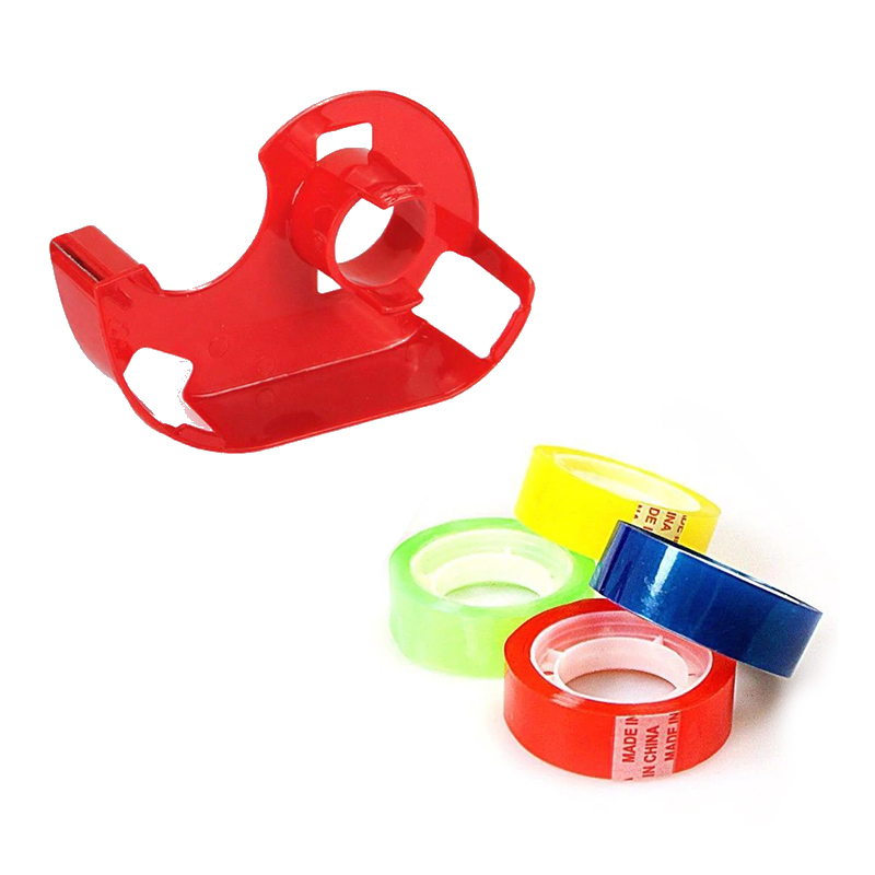 Multi-Colour Tape Dispenser Assorted Cellotapes Useful Tool Random Colour