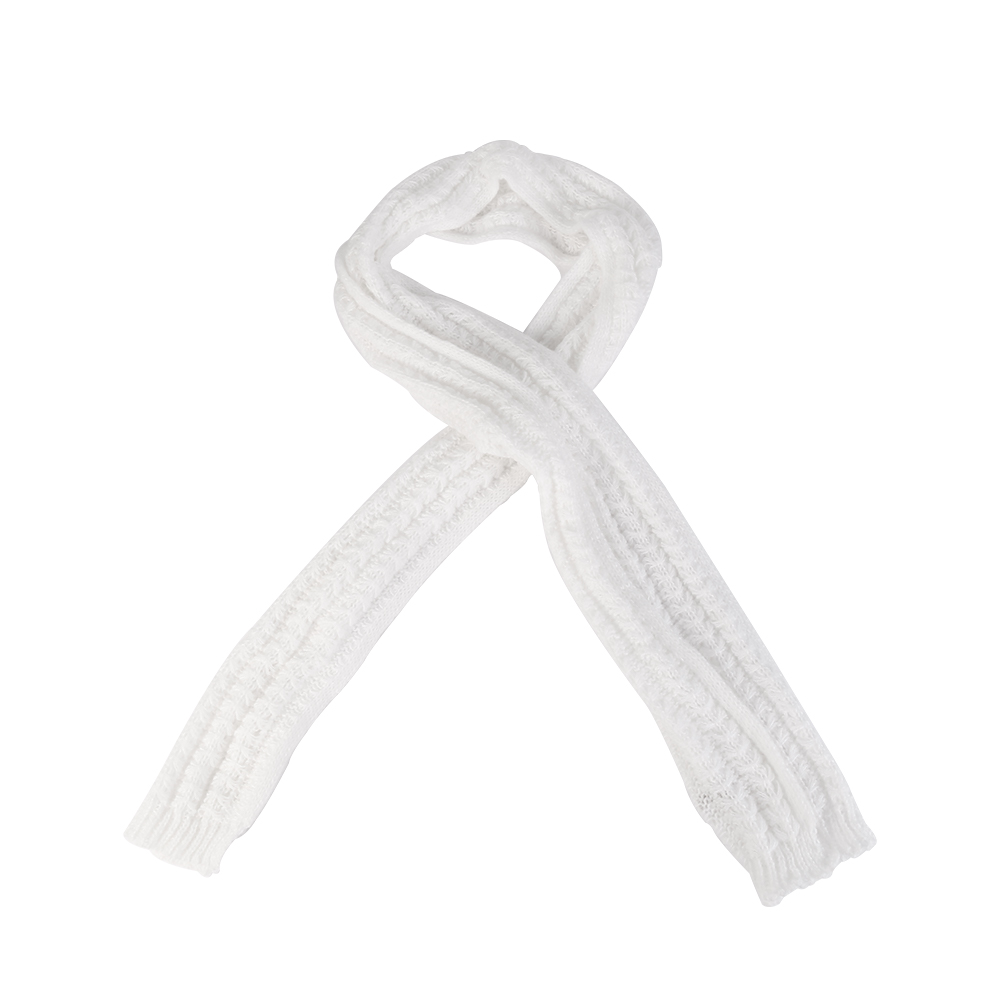 Solid Color Thickened Scarf Women Versatile Woolen Knitted Scarf Black