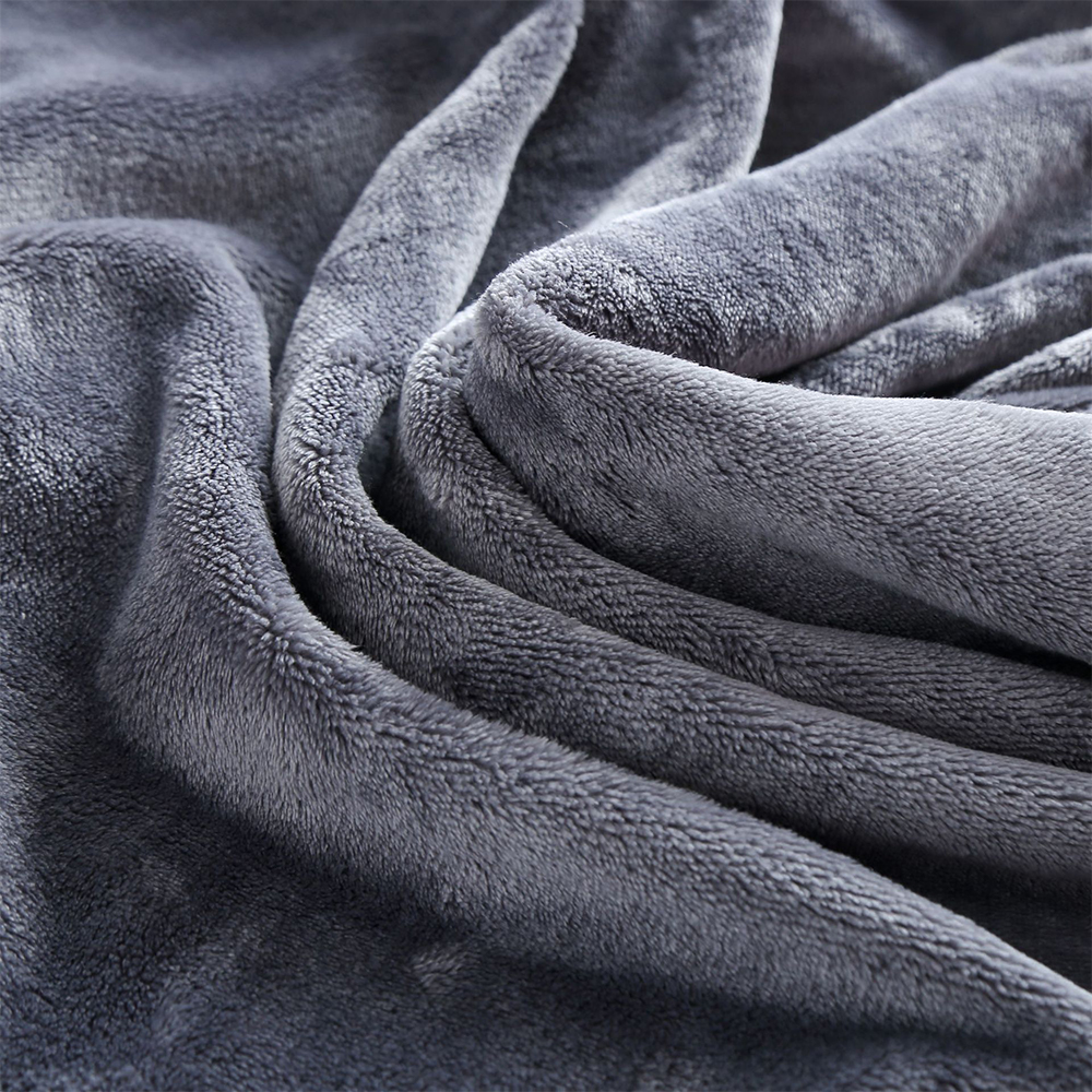 Fleece Throw Blanket Large Warm for Bed Sofa Single Double King Dark Grey