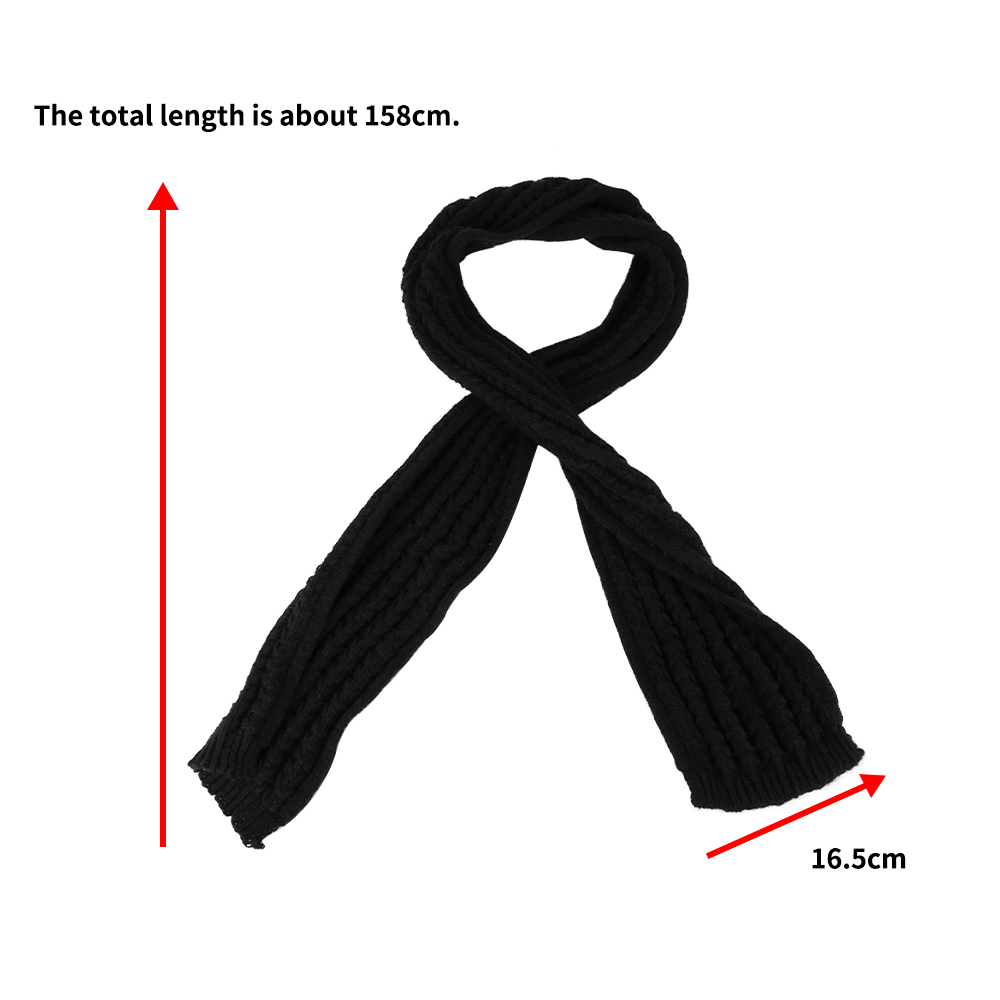 Solid Color Thickened Scarf Women Versatile Woolen Knitted Scarf White