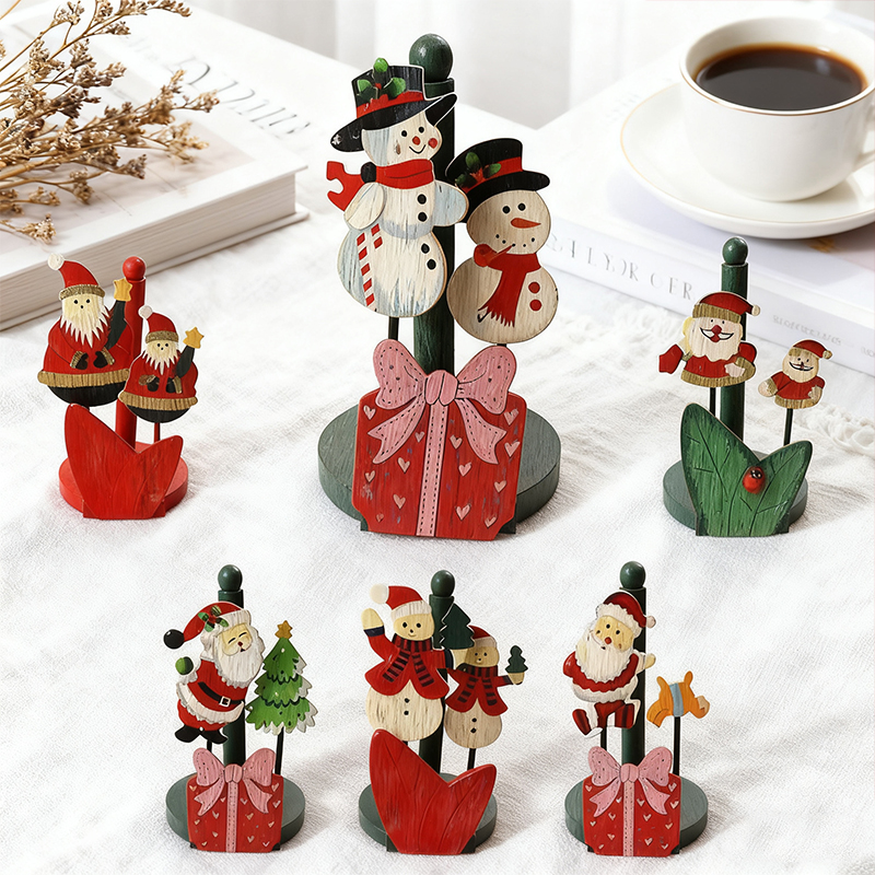 Assorted Colours Xmas Santa Kitchen Paper Roll Holder 20 cm Designs Random sent