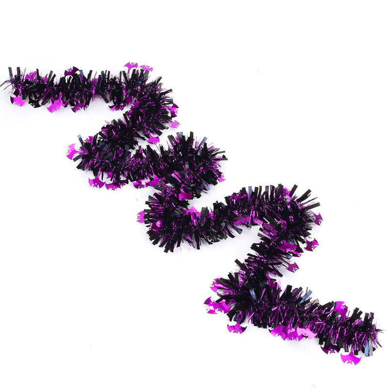 Christmas Tree Black and PurpleTinsel Garland Xmas Gifts 1.8M
