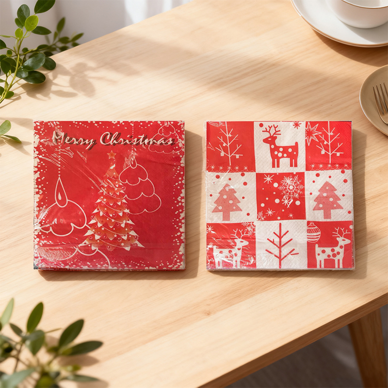 Christmas Themed Napkins Xmas Gifts Assorted Designs Random sent