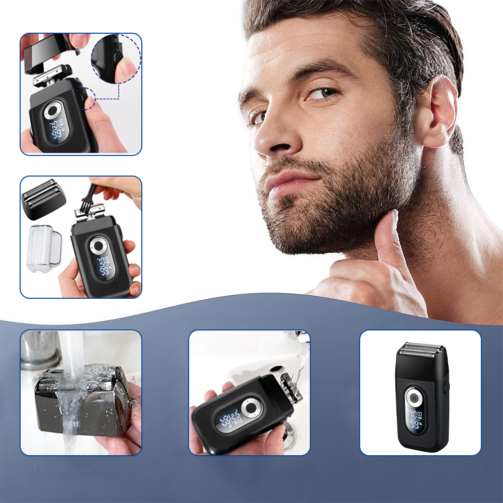 Wet Dry Razor LCD Foil Shaver Rechargeable USB Electric Cordless Shaver
