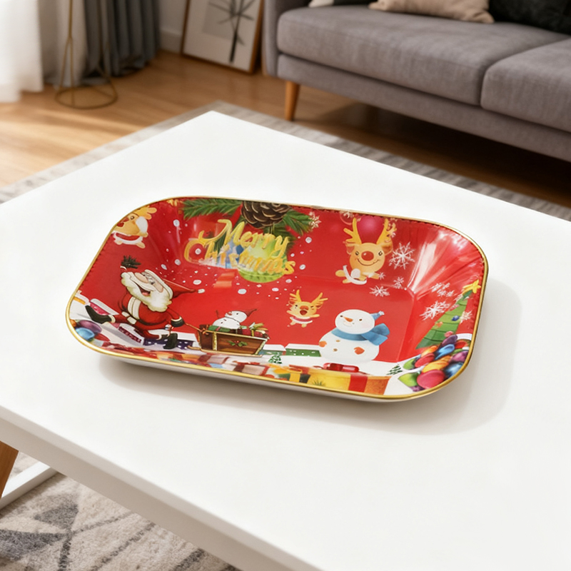 Christmas Party Serving Tray Printed Design Assorted Designs Random sent 43 x 30 cm