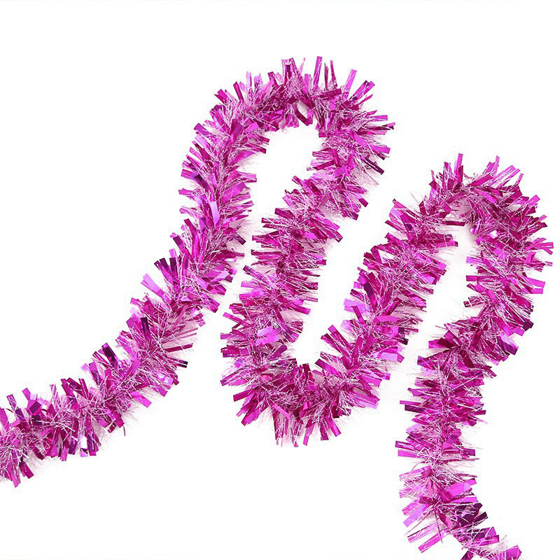 Christmas Tree Garland Tinsel Decoration Pink with Silver 2M Gifts