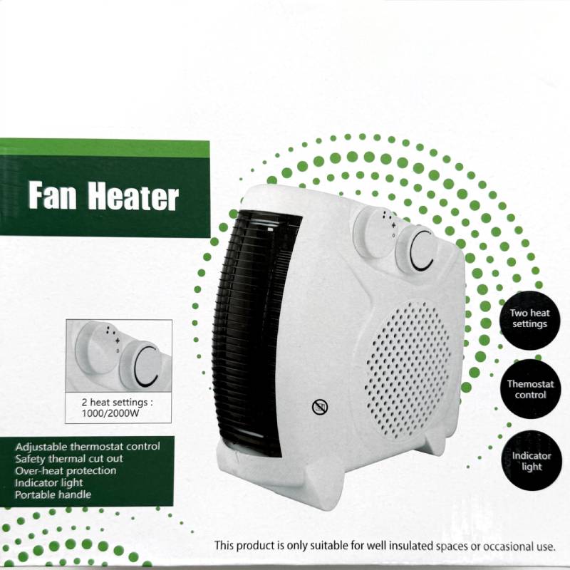 Upright Fan Heater 2 Heat Settings Heater 2000W Heater