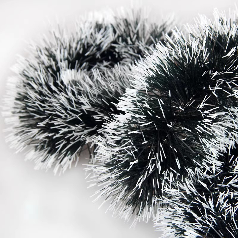 Luxury Christmas Tree Garland Tinsel Dark Green with Coloured Ends 2M Gifts