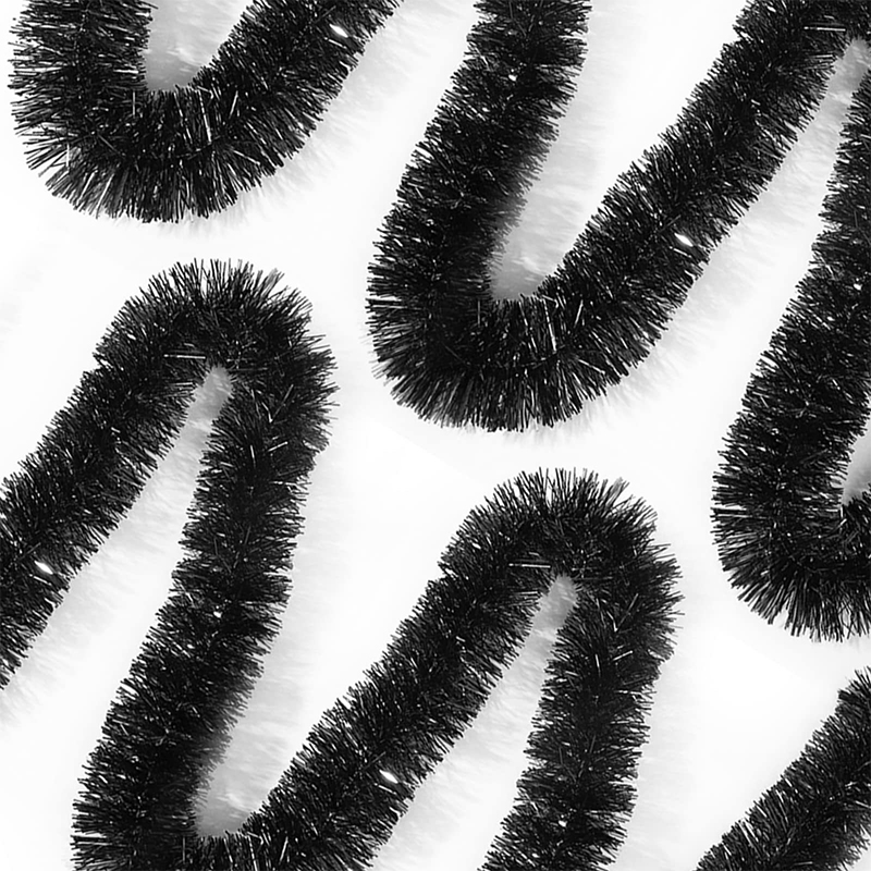 Christmas Tree Tinsel Garland Black 1.8M Xmas Gifts Assorted Colours