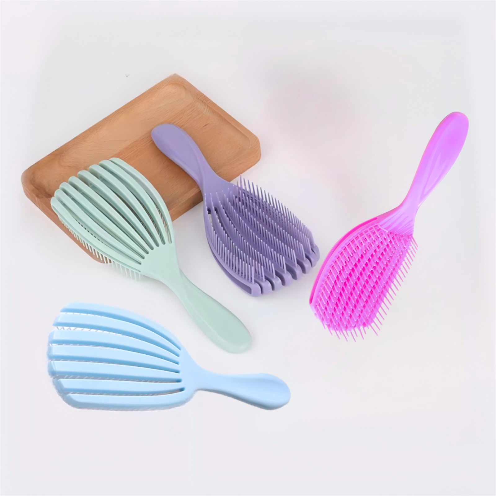 Shell Shaped Detangling Hair Brush for Wet Dry Salon Random Sent