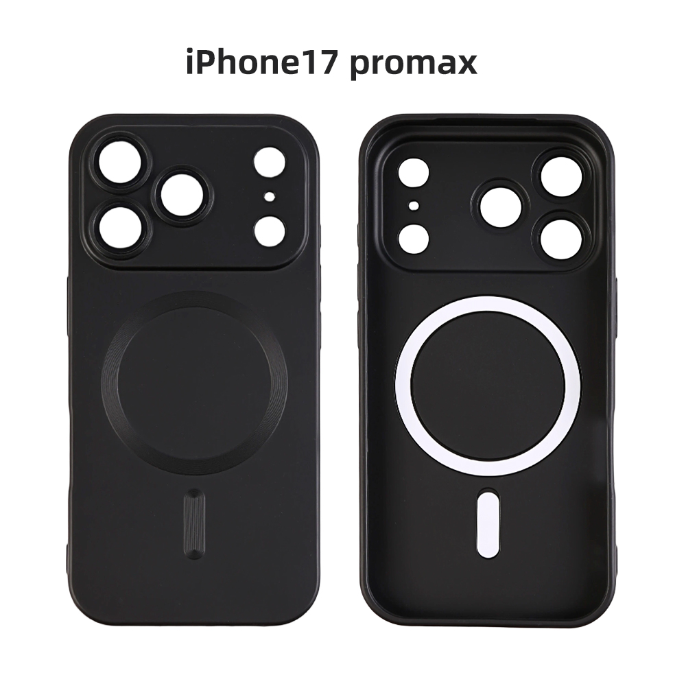 Shockproof Magnetic Silicone Case for iPhone Apple 17 Pro Max-Black