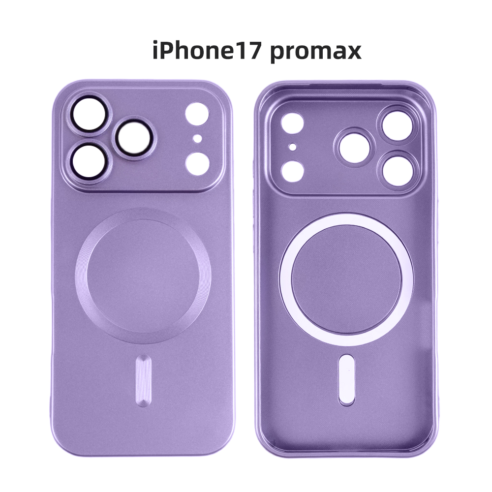 17 Pro Max Shockproof Magnetic Silicone Case for Apple iPhone-Purple