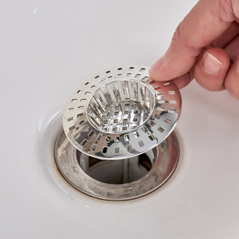 Chrome-Plated Sink Strainer Hair Food Catcher with Plug Useful Sink Strainer