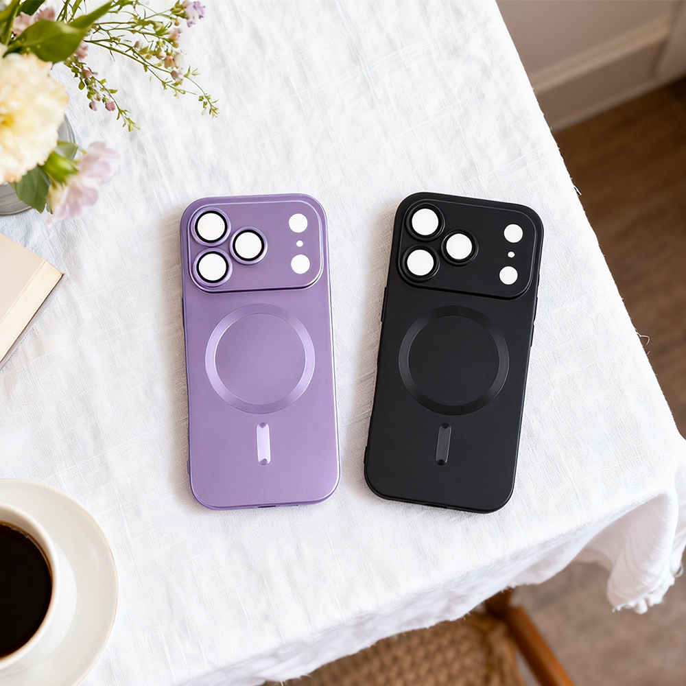 Shockproof Magnetic Silicone Case for iPhone Apple 17 Pro Max-Black