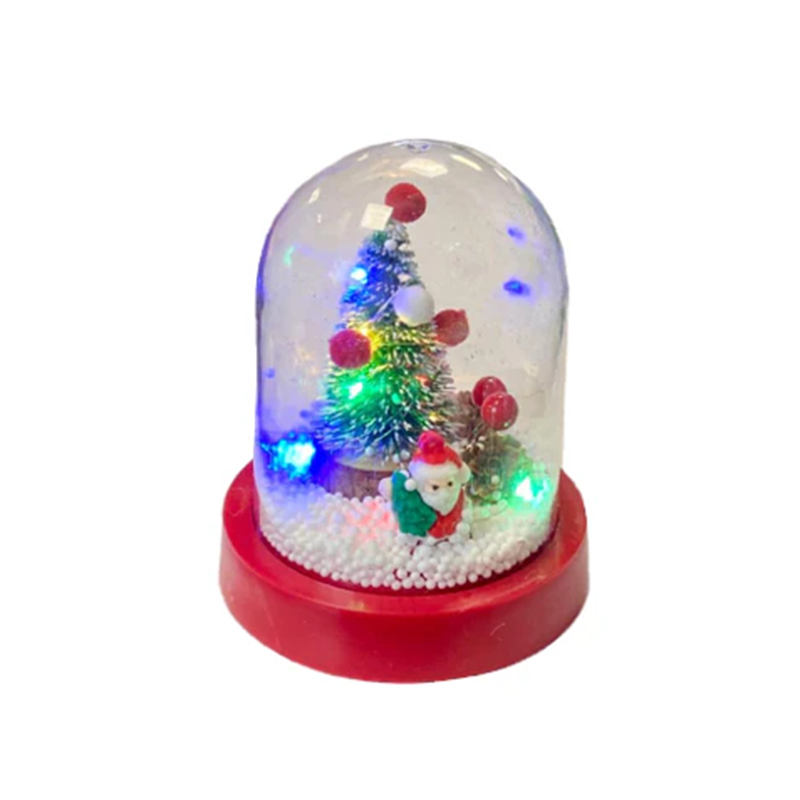 Christmas Tree Santa Snow Globe with Foam Balls and Lights 12 x 9.8cm Assorted Designs