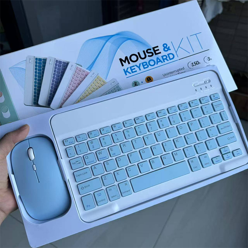 Wireless Keyboard and Mouse Set Bluetooth 2.4GHz Dual Mode Rechargeable Silent Combo