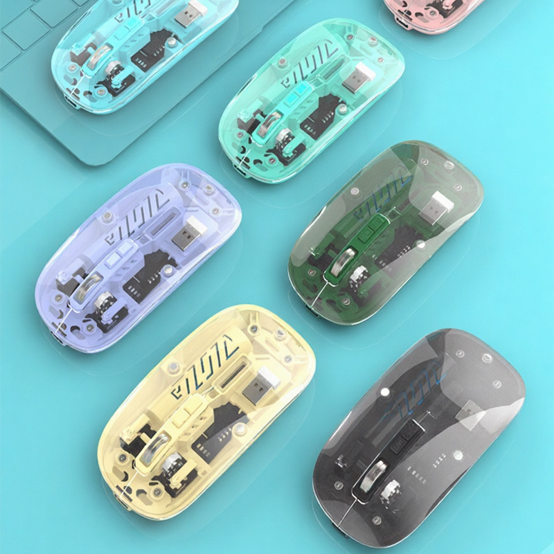 Transparent Charging New Model for Apple Huawei Bluetooth Dual-Mode Three-Mode 5.0 Silent 2.4g Mouse