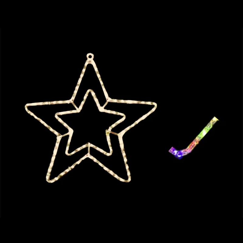 Christmas Hanging Plastic Light Up Window Decoration Star Design 40cm Assorted Light Colours