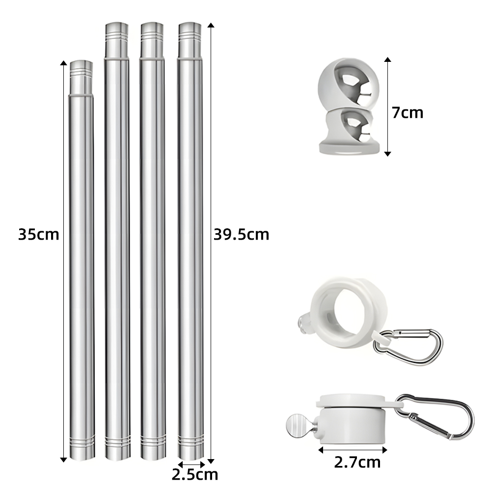 Flagpole Wall Bracket Base Banner Rack Telescopic Flag Pole Holder